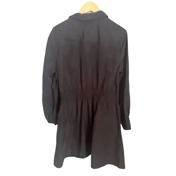 Free Assembly Women's Smocked Waist Mini Shirt Dress with Long Sleeves Size XL - Picture 5 of 7